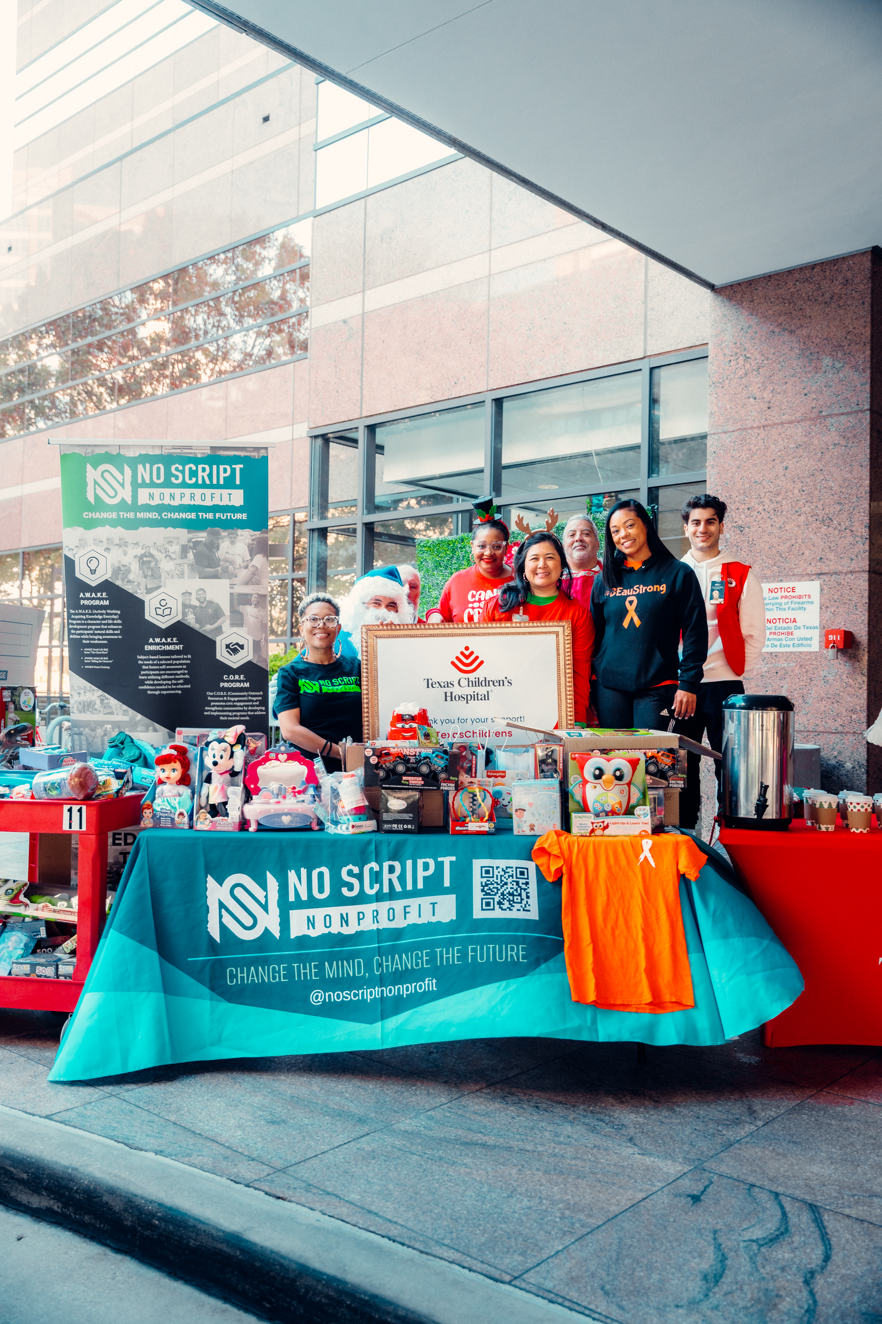 No Script Nonprofit team at the Texas Children’s toy drive